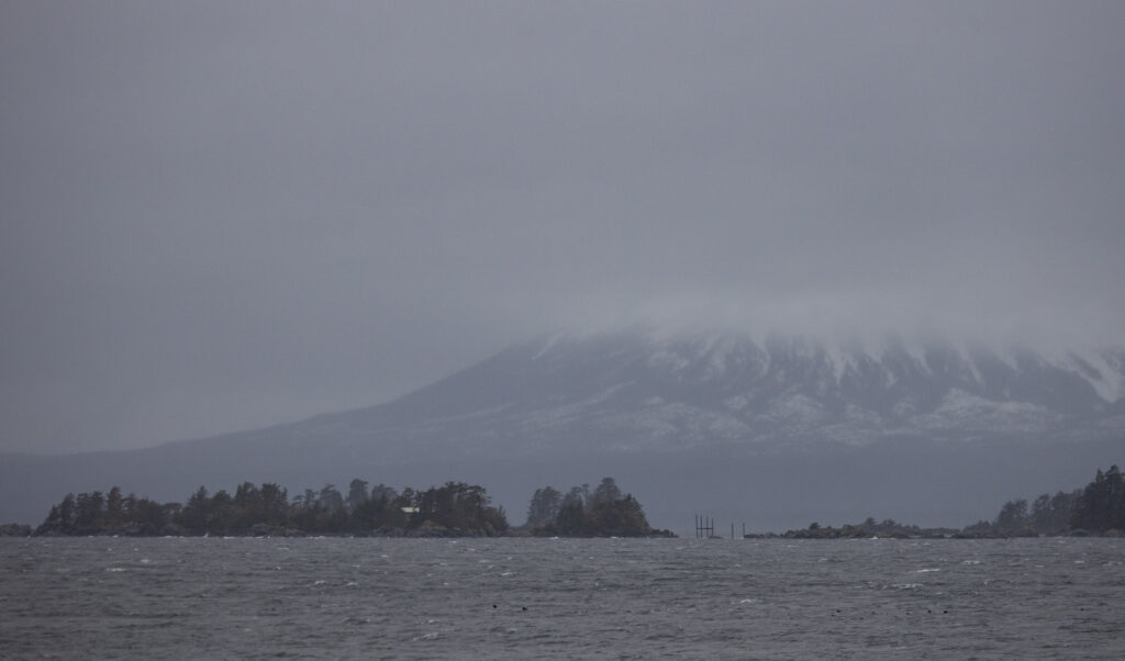 Mount Edgecumbe on a Windy Gray Day