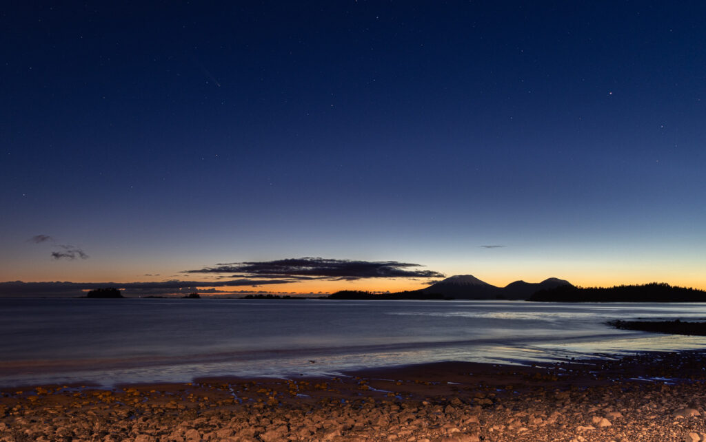 Comet and Mt. Edgecumbe