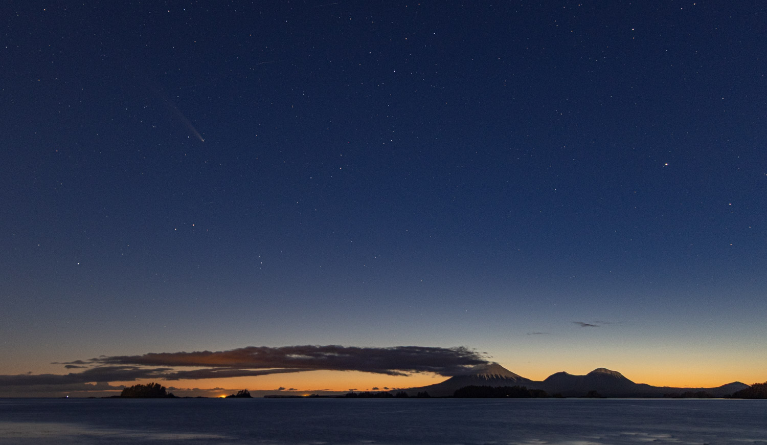 Comet and Mt. Edgecumbe