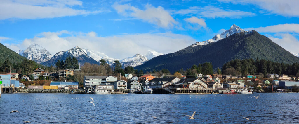 Sitka Waterfront and Mountains Behind