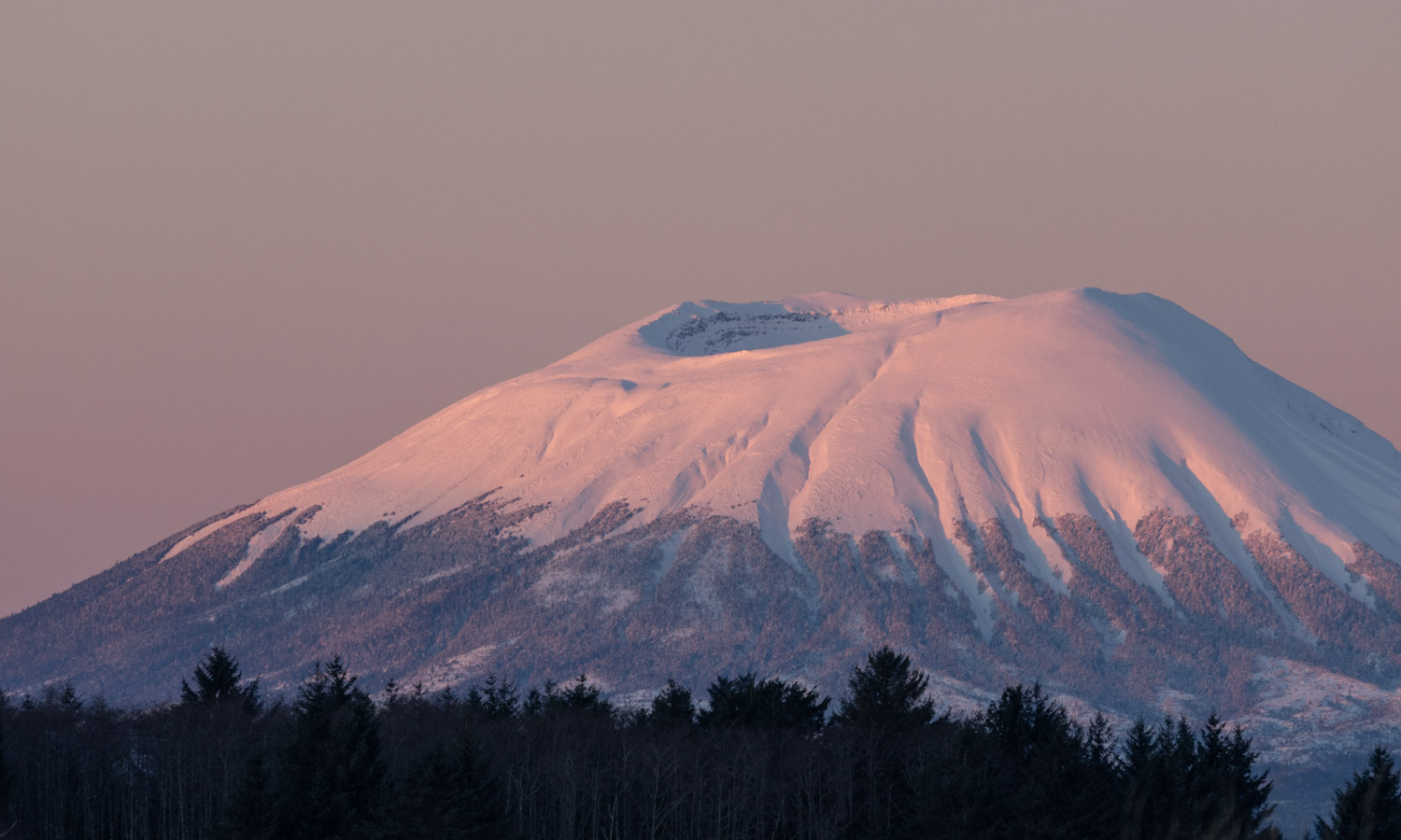 Morning Alpenglow on Volcano