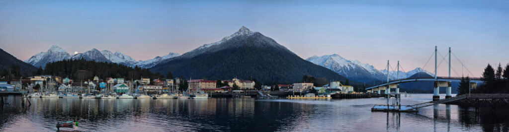 Panoramic View of Sitka Waterfront