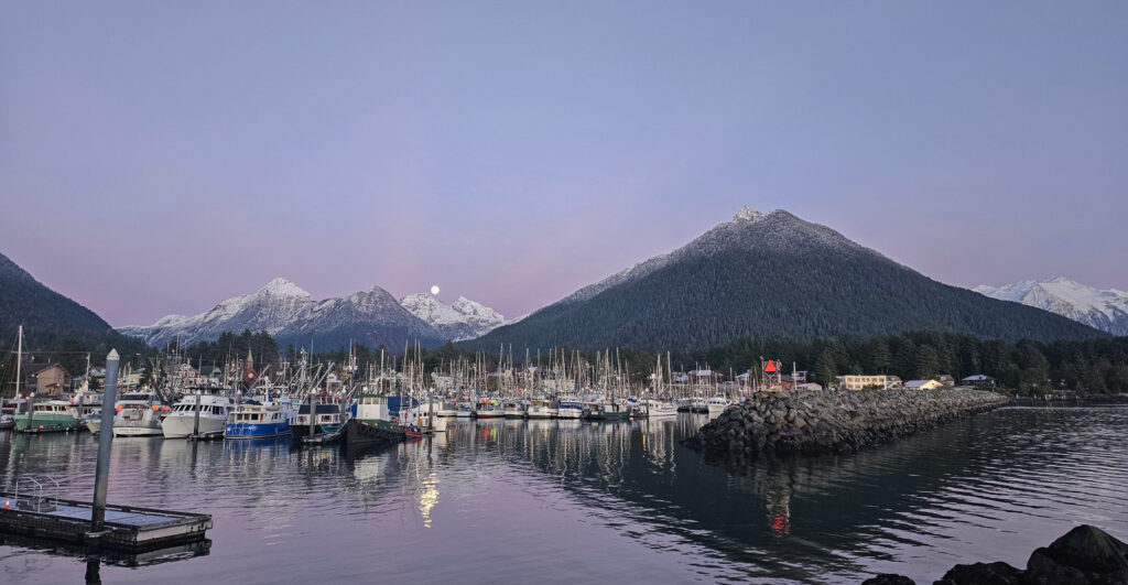 Crescent Harbor Moon Rise