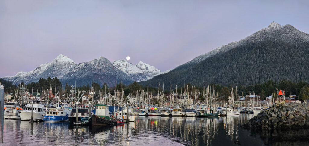 Crescent Harbor Moon Rise