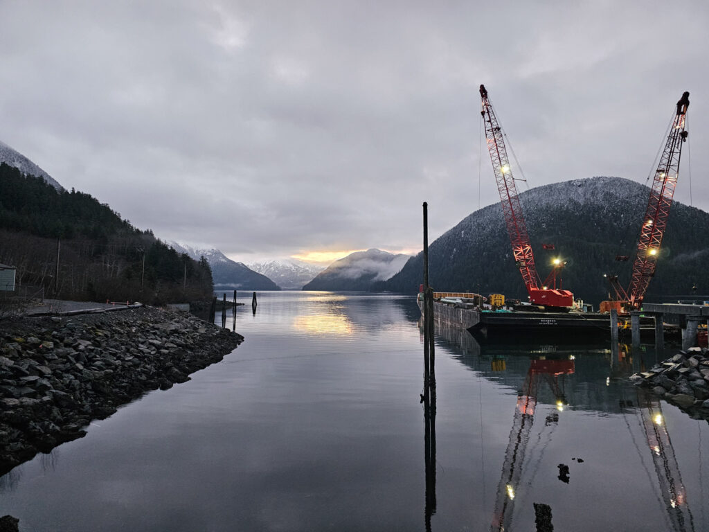 Cranes in Sawmill Cove