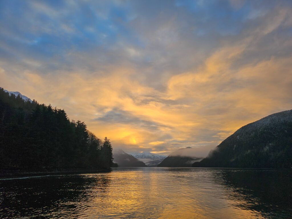 Warmly Lit Clouds over Silver Bay