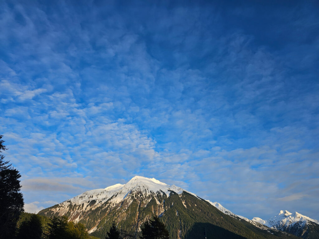 Clouds and Blue Sky over Mountains