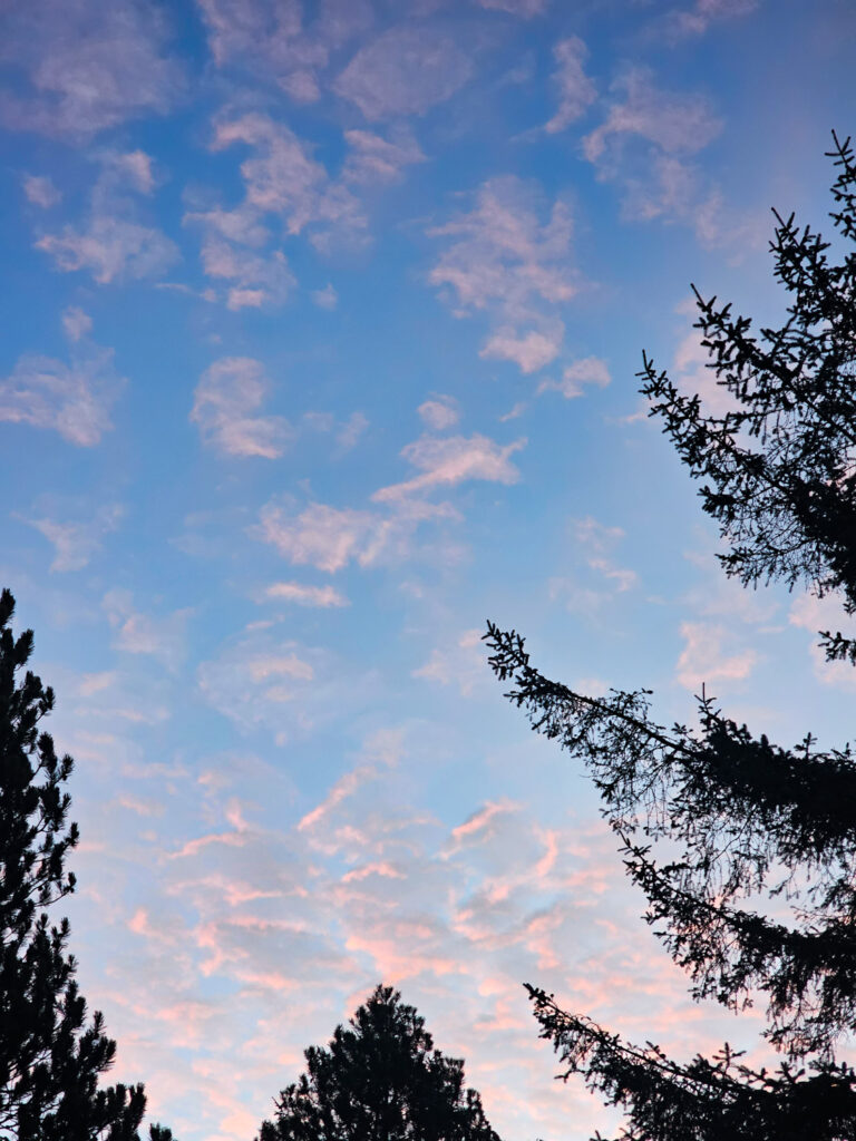 Pink CLouds and Blue Sky